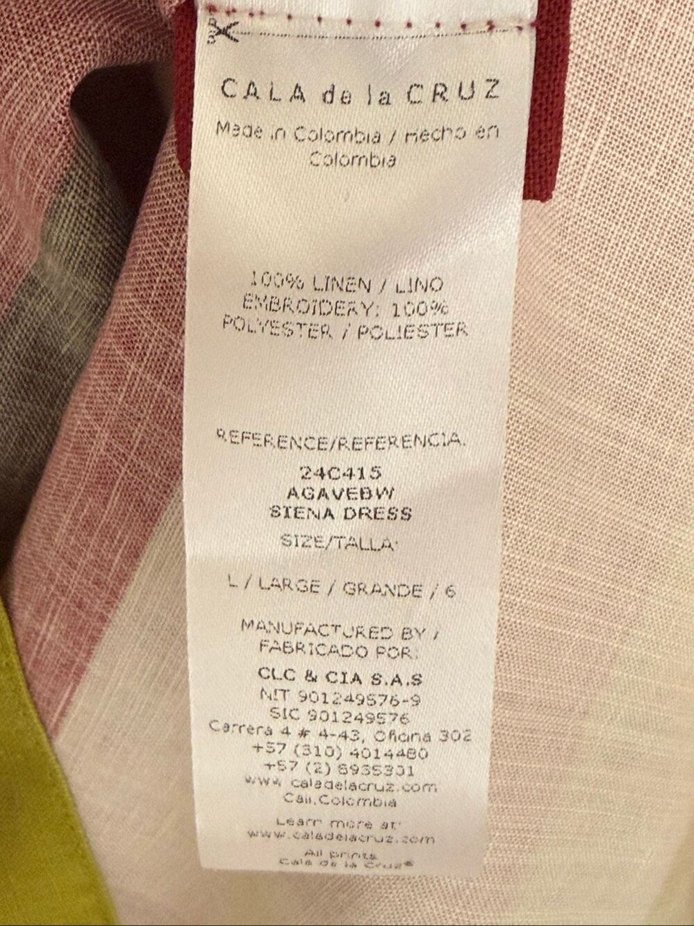 Cala De La Cruz NWOT Siena Luxury Resort Retro Mini Tunic Dress Kimono Sleeves L - Picture 9 of 11